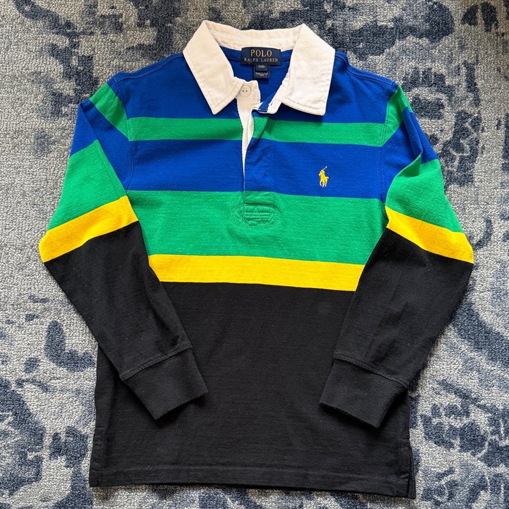 Polo by Ralph Lauren Kids Striped Rugby Shirt size Small (8)